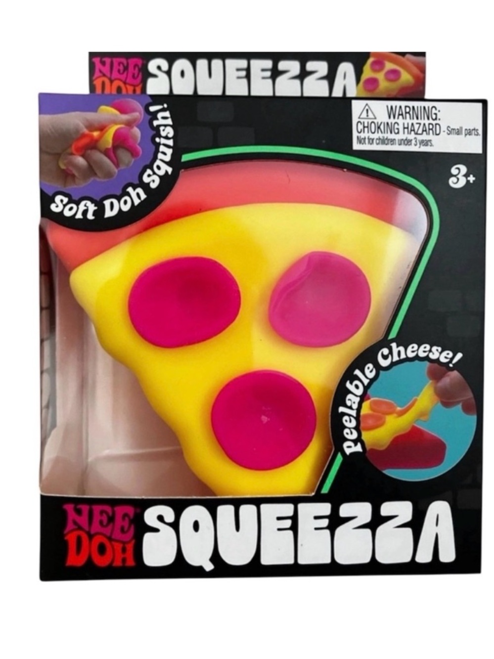 Squeeza Yellow & Pink Pizza Squishy Toy - Kids